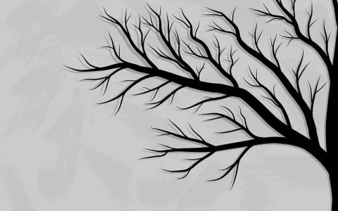 Dry tree on white background. Stock Illustration