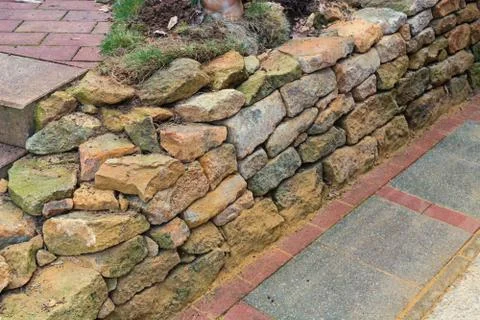 Dry wall without mortar. Stock Photos