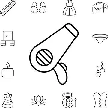 Dryer flat vector icon in beauty pack Stock Illustration