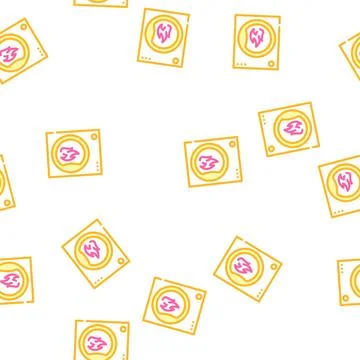 Dryer machine for dry clothes vector seamless pattern Illustrazione stock