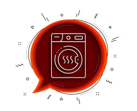 Dryer machine line icon. Laundry service sign. Dry clothing. Vector イラスト素材
