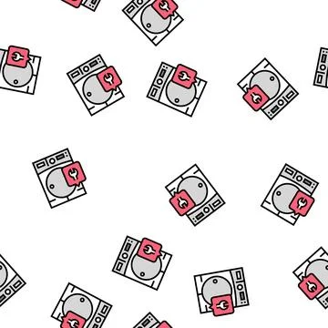 Dryer machine repair vector seamless pattern イラスト素材