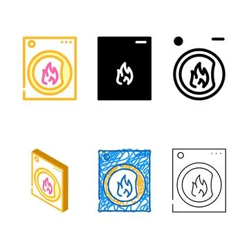 Dryer machine styles for dry clothes color icon vector Illustrazione stock