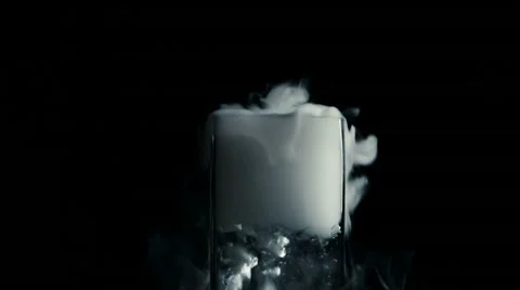 Dryice Reaction In Vase Video stock 68414522