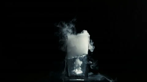 Dryice In Square Vase Stock Footage 68413770
