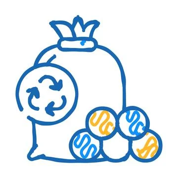 Drying balls zero waste icon doodle illustration Stock Illustration