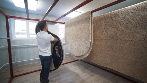 Drying of carpets in the room with air ionization Stock Footage 99038248