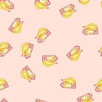 Drying chamois car care vector seamless pattern Stock Illustration