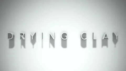 Drying clay 3D title animation with shadows on a white background Stock Footage 297108936