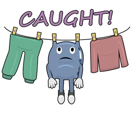 Drying clothes and funny pillows. Stock Illustration