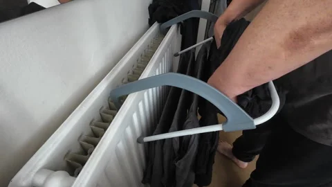 Drying clothes. Stock Footage 340502478