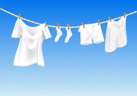 Drying clothes Stock Illustration