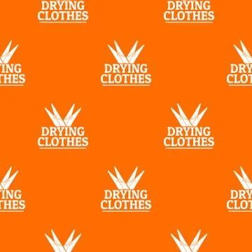 Drying clothes pattern vector orange Illustrazione stock