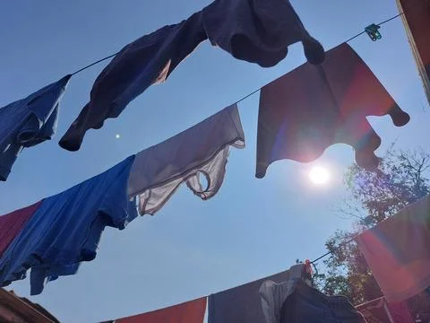 Drying clothes Stock Photos