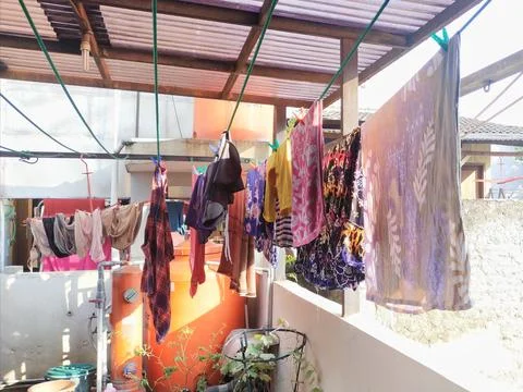 Drying clothes Stock Photos