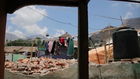 Drying Clothes in the Sun Stock Footage 209724564