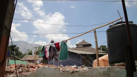Drying Clothes in the Sun Stock Footage 209724932