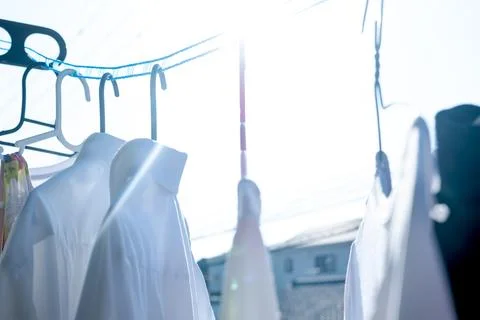 Drying clothes in the sun Stock Photos