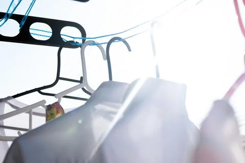 Drying clothes in the sun Stock Photos