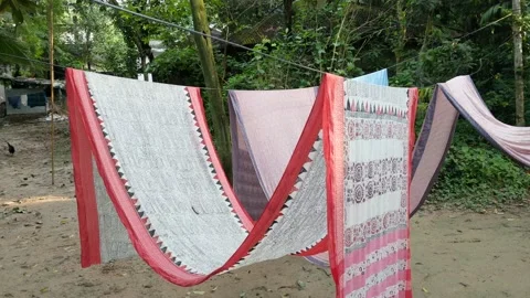 Drying cloths under sun Stock Footage 133745212