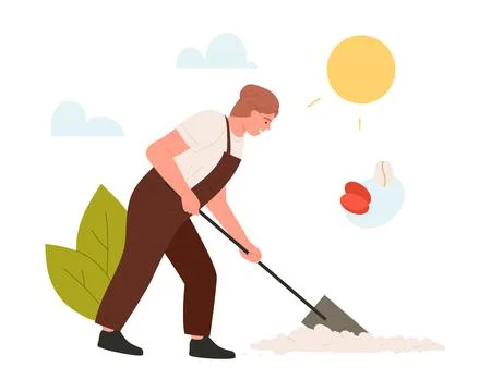 Drying coffee beans process Illustration