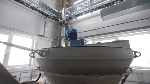 Drying complex with screw conveyors in production workshop Stock Footage 246473382