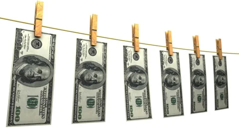Drying Dollars (Loop + Matte) Stock-Footage 49183322