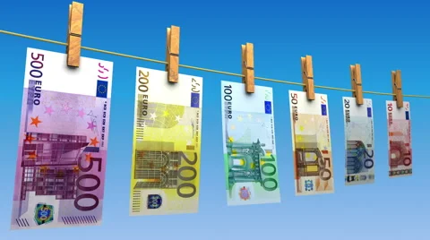 Drying Euros (Loop) Video stock 49832612