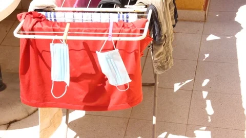 Drying Face Mask Stock Footage 134817687