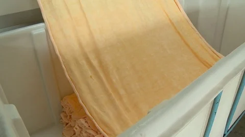 Drying the filaments. Production of textiles. Stock Footage 81214601