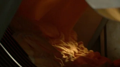 Drying the filaments. Production of textiles. Stock Footage 81218617