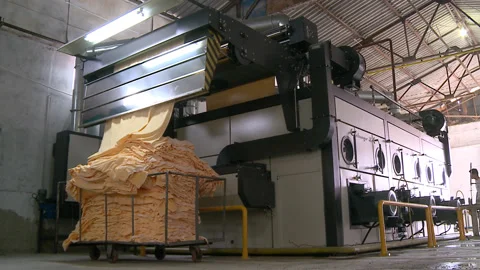 Drying the filaments. Production of textiles. Stock Footage 85928700