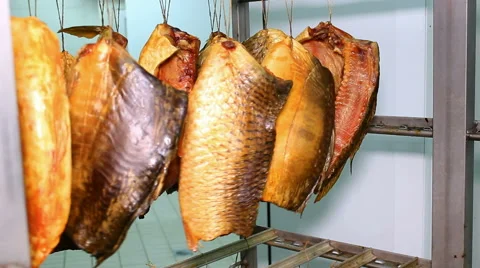 Drying fish carp Stock-Footage 46142296