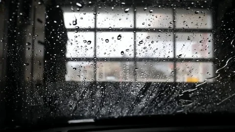 Drying of front window in automated carwash Stock Footage 73273317