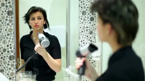 Drying a hair Stock Footage 24672115