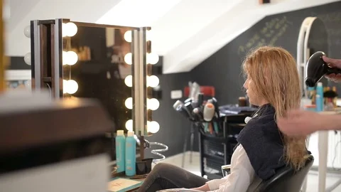 Drying hair Stock Footage 79003582