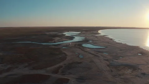 Drying lake shore Видео 249924993