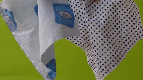 Drying laundry drying on a clothesline Video stock 156622873