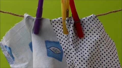 Drying laundry drying on a clothesline Video stock 156623150