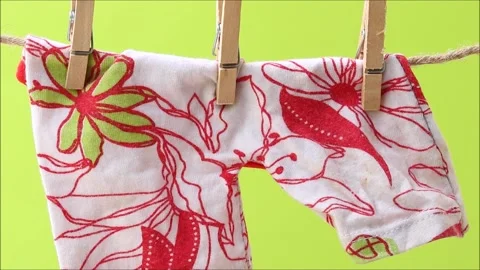 Drying laundry drying on a clothesline Video stock 156623390