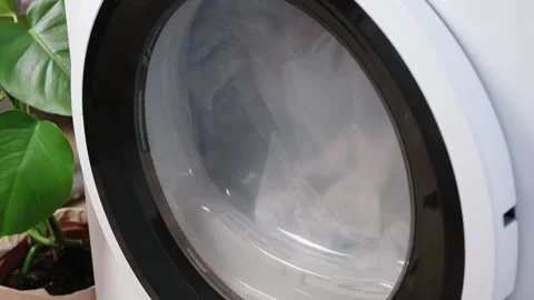 Drying machine in house for drying linen, clothes, bed linen. Dryer. Stock Footage 196190871