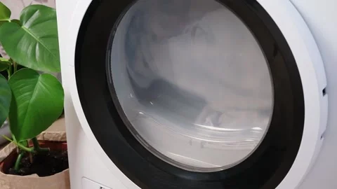 Drying machine in house for drying linen, clothes, bed linen. Dryer. Stock Footage 198065508
