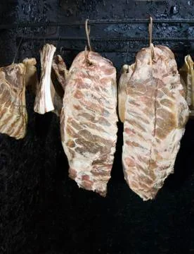 Drying meat Stock Photos