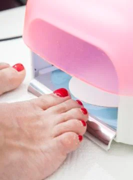 Drying in Nail enamel drying device Stock Photos