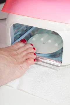 Drying in Nail enamel drying device Stock Photos