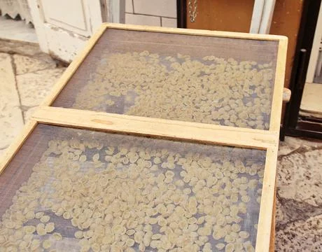 Drying orecchiette Stock Photos