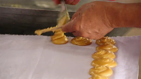 Drying palm sugar on whites in Thailand. Stock Footage