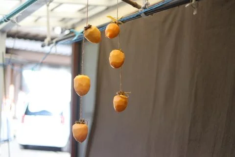 Drying persimmons Stock Photos