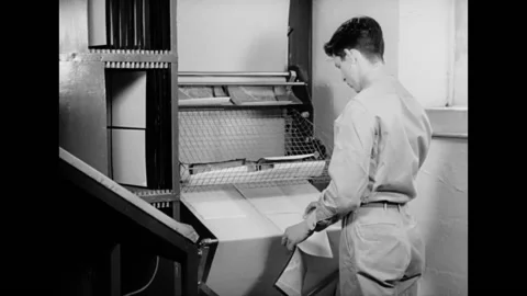 Drying Process Of Photographic Prints In Laboratory Stock Footage 154210731