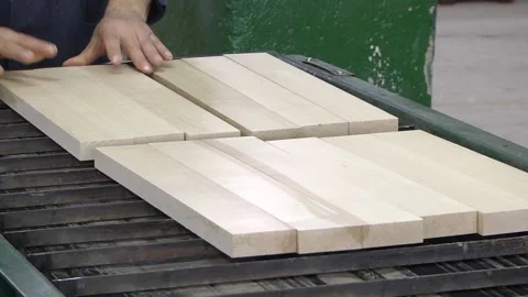 Drying, rectangular wooden bars Video stock 182070681